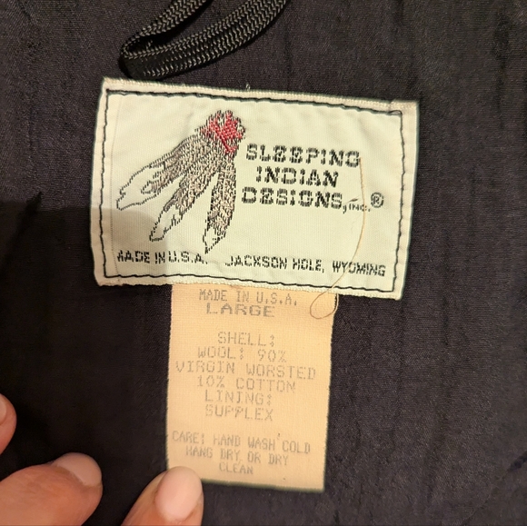 Sleeping Indian Designs Wool Jacket - Picture 4 of 5